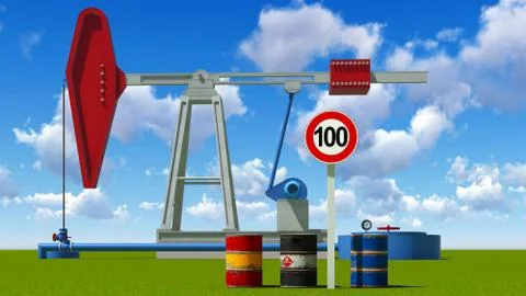 One hundred dollars a barrel 库存插图