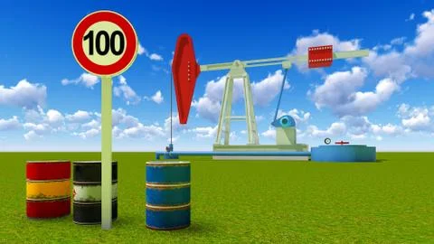 One hundred dollars a barrel Stock-Illustration