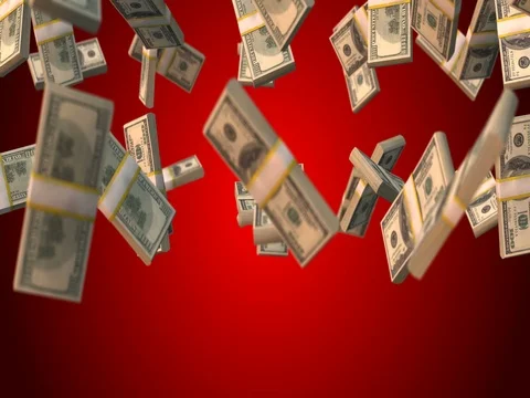 One hundred dollars falls 100 Stock Footage 80553987
