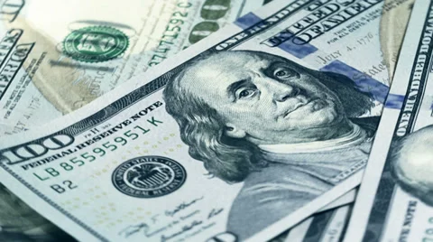 One hundred dollars Video stock 37574859