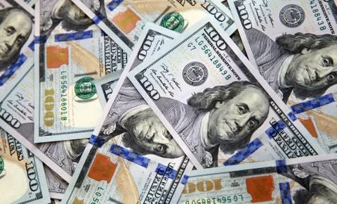 One Hundred Dollars notes background photo Stock Photos