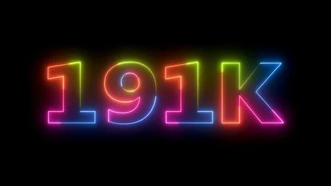 One hundred ninety one thousand neon letters Illustrazione stock