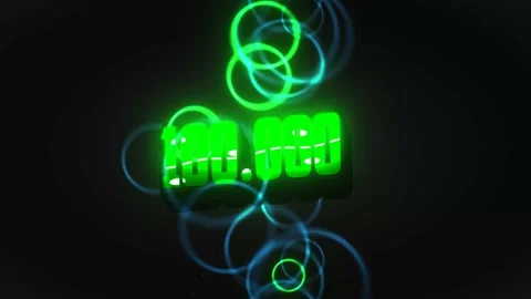 One hundred thousand subscribers, number, green, with animation, movement, b Stock Footage 161704746