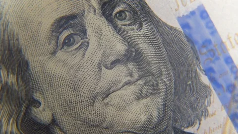 One hundred US dollars close-up Stock-Footage 75457385