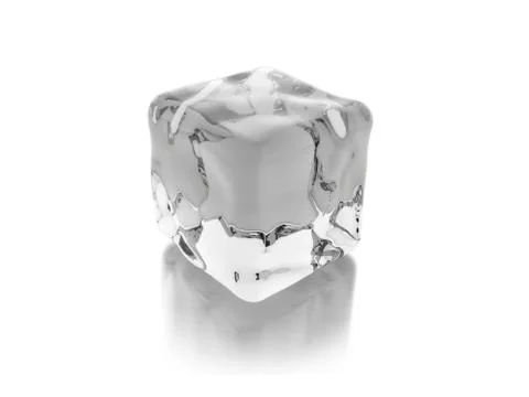One ice cube rendered isolated on white Stock Illustration