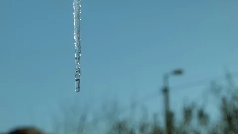 One Icicle Close-up Stock Footage 86606727