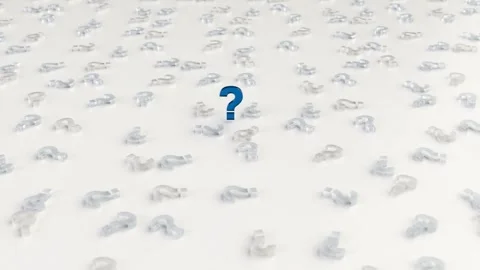 One Important Blue Question Mark - Camera Movement 2 Video stock 265030006