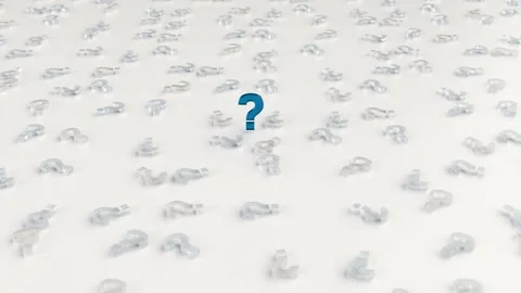 One Important Blue Question Mark - Camera Movement Stock Footage 265030063