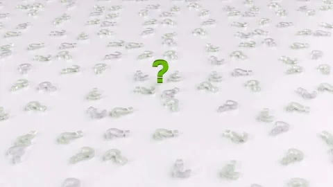 One Important Green Question Mark - Camera Movement Stock Footage 265030031