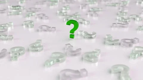 One Important Green Question Mark - Camera Movement 2 Stock Footage 265030068