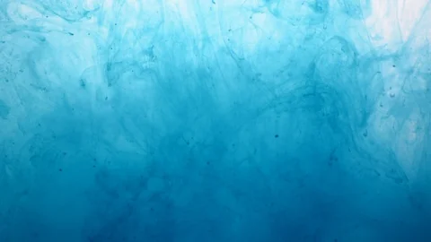 One ink flow, infusion blue dye cloud or smoke, ink inject on white in slow moti Stock Footage 97311458