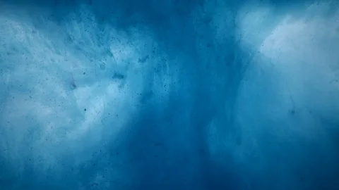 One ink flow, infusion blue dye cloud or smoke, ink inject on white in slow moti Видео 97311524