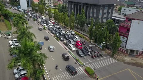One of the intersections and the MRT line in the city airport Stock Footage 241403983