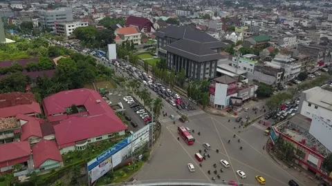 One of the intersections and the MRT line in the city airport Stock Footage 241410124