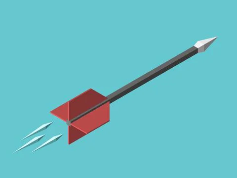 One isometric arrow flying Stock Illustration