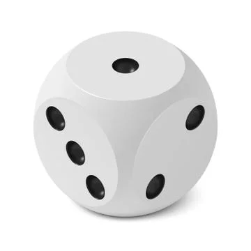 One isometric craps game dice, matte photo realistic material Stock Illustration
