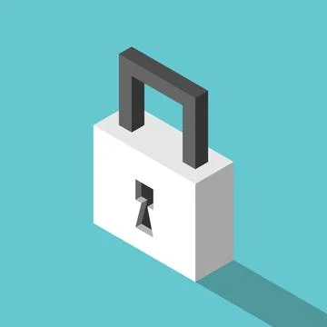 One isometric locked padlock Stock Illustration