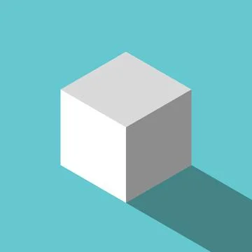 One isometric white cube Stock Illustration