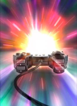 One joypad on colored background Stock Illustration