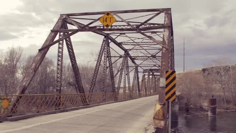 One Lane Bridge Video stock 85442996