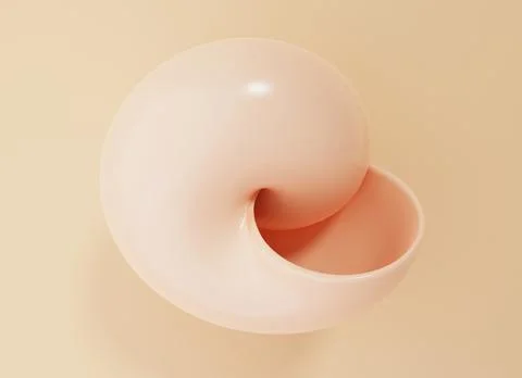 One large empty shell of mollusk, 3d render Stock Illustration