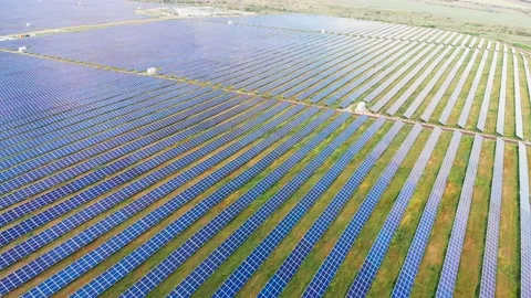 One of the largest solar power plants in Europe Stock Footage 130964583