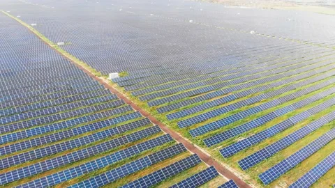 One of the largest solar power plants in Europe Stock Footage 130968476