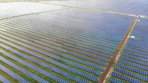 One of the largest solar power plants in Europe Stock Footage 130970140