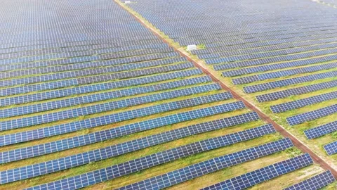 One of the largest solar power plants in Europe Stock Footage 130973700