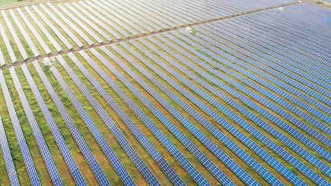 One of the largest solar power plants in Europe Stock Footage 130974271