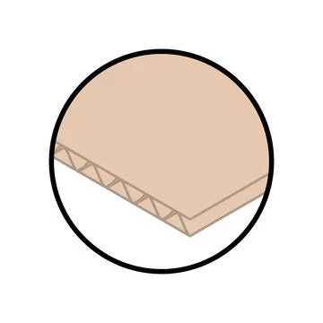 One layer of corrugated cardboard Stockillustratie