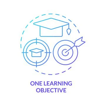 One learning objective blue gradient concept icon Stock Illustration