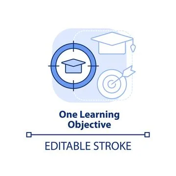 One learning objective light blue concept icon Stock Illustration