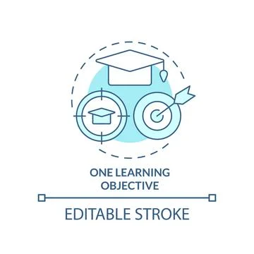 One learning objective turquoise concept icon Stock Illustration