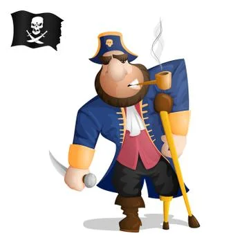 A One legged pirate standing Illustration