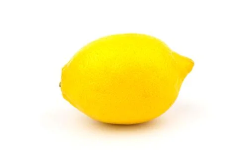 One lemon in close up, isolated on white background Stock-Fotos