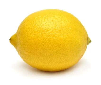 One lemon fruit isolated on white background. Perfectly retouched, full dep.. Stock Photos
