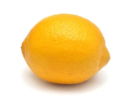One lemon fruit isolated on white background. Creative food and sport conce.. Stock Photos