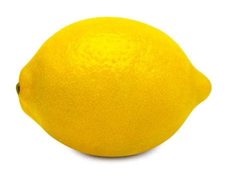 One lemon fruit isolated on white background with clipping path. Creative f.. Stock Photos
