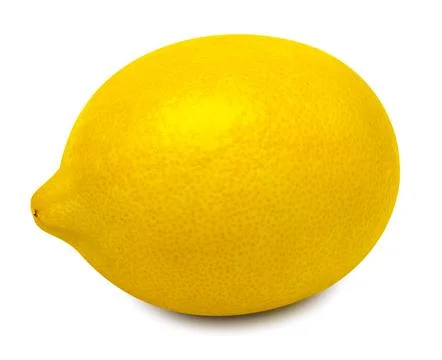 One lemon fruit isolated on white background with clipping path. Creative f.. Stock Photos
