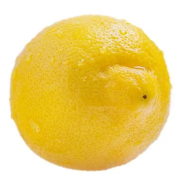 One lemon isolate macro photo thin focus part. Yellow lemon isolate on whit.. Stock Photos