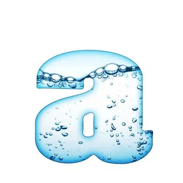 One letter of water wave alphabet Stock Photos