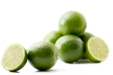 One lime and a half in front of others Stock Photos
