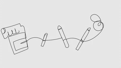 One-line animation with a pack of cigarettes Stock Footage 156419009