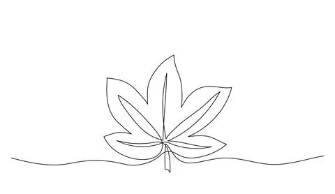 One line art drawing leaf. Vegetable concept. Continuous hand drawn design gr Stock Illustration