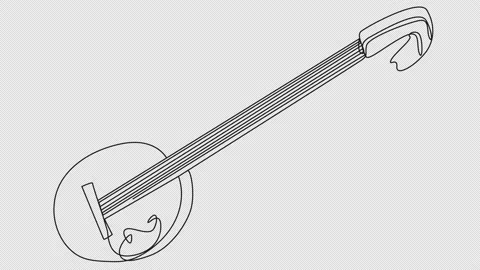 One line Banjo Stock Footage 165136623