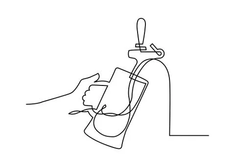 One line beer 2 Stock Illustration