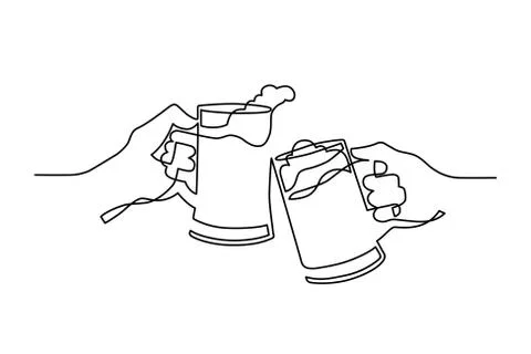One line beer Stock Illustration