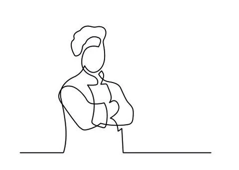 One line chef cook Stock Illustration