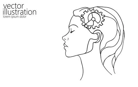 One line coaching session problem solution concept. Creative idea mindset line イラスト素材